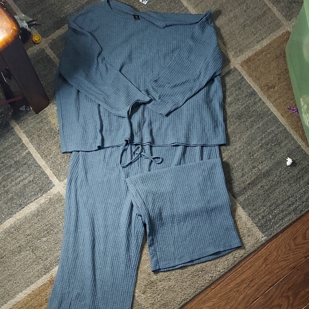 SHEIN Women's Pajama Set in Soft Blue